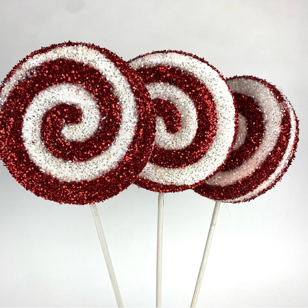 Oversized Sparkly Christmas Lollipop Decorations Set of Three